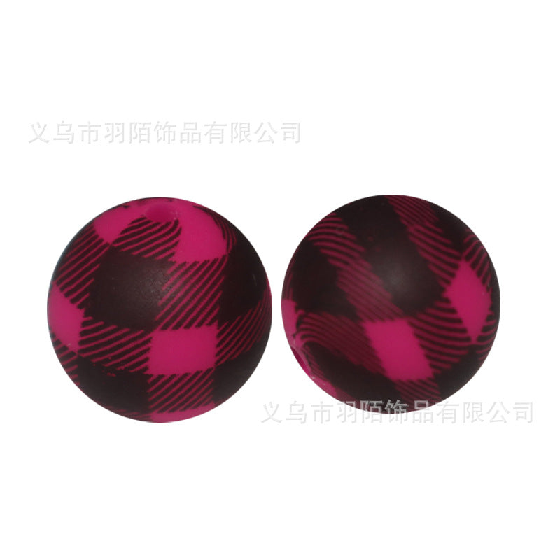 Wholesale 10PCS 15mm Watermark Silicone Color Lattice Beads